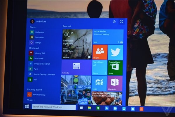 Windows 10預覽版宣布！全新開始菜單
