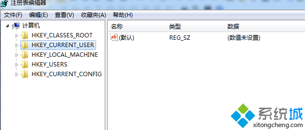 打開的注冊表編輯器窗口