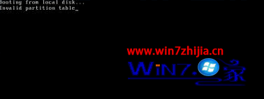 重裝win7旗艦版系統後啟動時提示invalid partition table的解決方法 