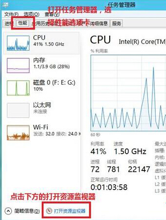 如何在win8系統中通過任務管理器窗口查看網絡狀態？