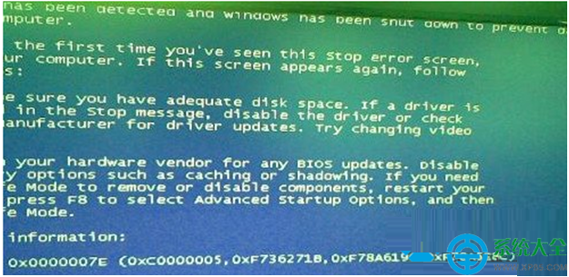 win7系統藍屏提示錯誤代碼0x0000007E怎麼辦？   