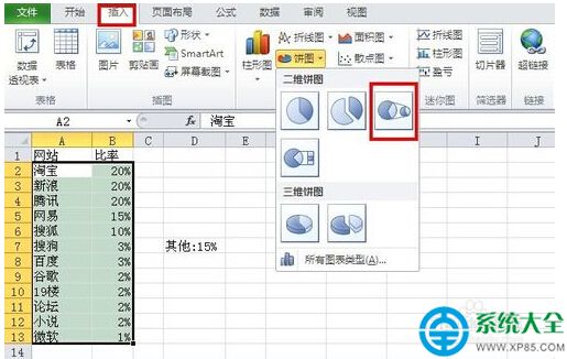 Excel如何設計復合餅圖