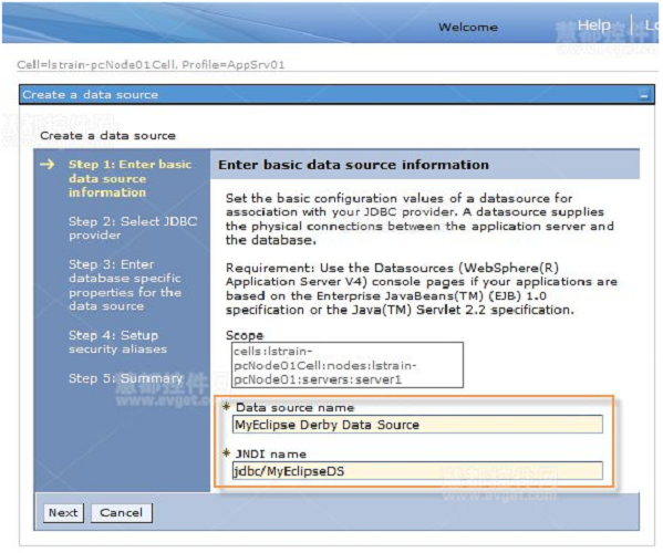 WebSphere中創建數據源方法步驟