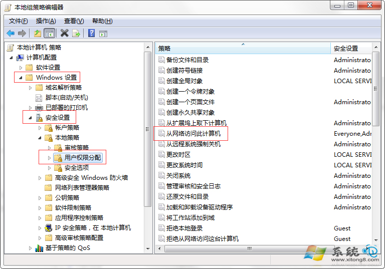 Win7系統訪問網上鄰居提示未授予用戶在此計算機上的請求登錄類型 