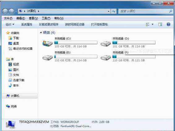 Windows7系統硬盤分幾個區好？